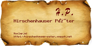 Hirschenhauser Péter névjegykártya